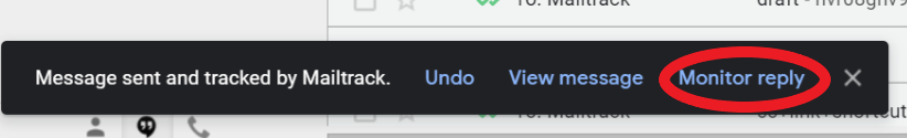 Monitor reply in flash message