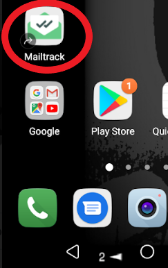 Mailtrack on your phone's home screen